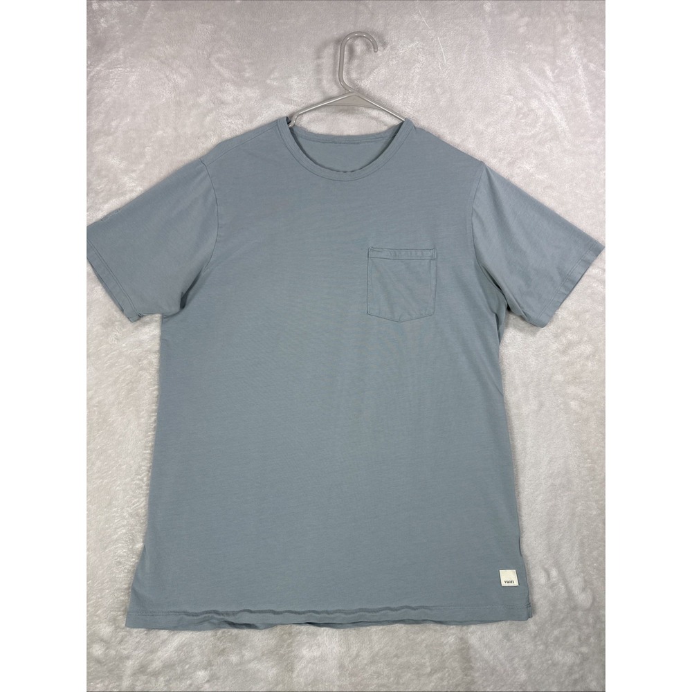 Vuori Feather Pocket Tee Mens Med Gray Blue Performance Comfort Training